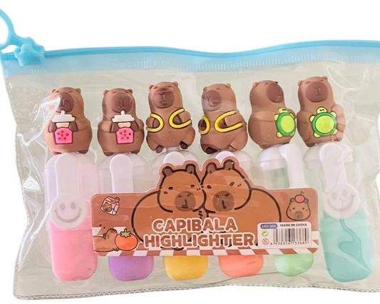 Capibara - pack de 6 mini subrayadores